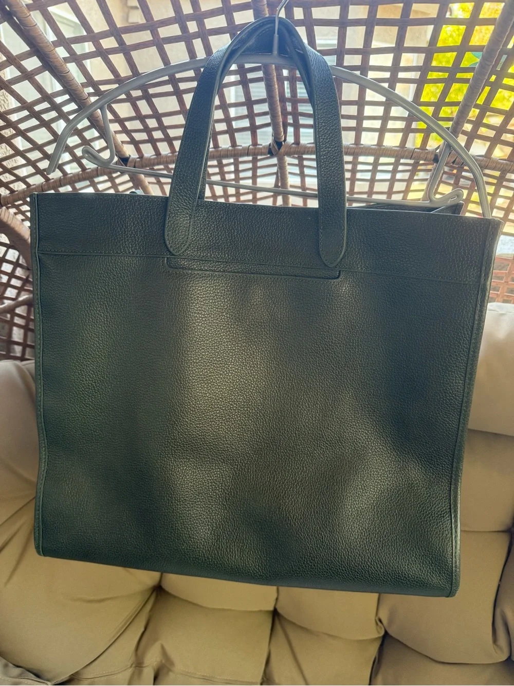Quince Leather Tote Bag - Forest/olive Green